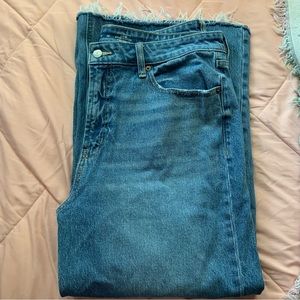 old navy cropped wide leg jeans